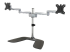 StarTech.com Dual Monitor Stand, Ergonomic Desktop Monitor Stand for up to 32" VESA Displays, Free-Standing Articulating Universal Computer Monitor Mount, Adjustable Height, Silver - Right-angle