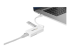 StarTech.com USB 3.0 to Gigabit Ethernet Adapter NIC w/ USB Port (White) - Left-angle