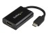 StarTech.com USB C to HDMI 2.0 Adapter with Power Delivery, 4K 60Hz USB Type-C to HDMI Display/Monitor Video Converter, 60W PD Pass-Through Charging Port, Thunderbolt 3 Compatible, Black - Left-angle