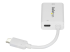 StarTech.com USB C to VGA Adapter with Power Delivery, 1080p USB Type-C to VGA Monitor Video Converter with Charging, 60W PD Pass-Through, Thunderbolt 3 Compatible Projector Adapter, White - Right side