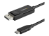 StarTech.com 3ft (1m) USB C to DisplayPort 1.2 Cable 4K 60Hz, Bidirectional DP to USB-C or USB-C to DP Reversible Video Adapter Cable, HBR2/HDR, USB Type C/Thunderbolt 3 Monitor Cable - Right-angle