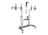 StarTech.com Dual TV Cart for 37-60in VESA TVs up to 110lb (50kg) each, Height Adjustable TV Mount, Mobile Display Cart w/ Webcam & Equipment Shelves, Lockable Casters, TV Cart on Wheels - Left-angle
