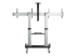 StarTech.com Dual TV Cart for 37-60in VESA TVs up to 110lb (50kg) each, Height Adjustable TV Mount, Mobile Display Cart w/ Webcam & Equipment Shelves, Lockable Casters, TV Cart on Wheels - Back