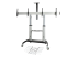 StarTech.com Dual TV Cart for 37-60in VESA TVs up to 110lb (50kg) each, Height Adjustable TV Mount, Mobile Display Cart w/ Webcam & Equipment Shelves, Lockable Casters, TV Cart on Wheels - Right-angle