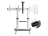 StarTech.com Dual TV Cart for 37-60in VESA TVs up to 110lb (50kg) each, Height Adjustable TV Mount, Mobile Display Cart w/ Webcam & Equipment Shelves, Lockable Casters, TV Cart on Wheels - Multi-angle