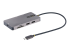 StarTech.com USB C Multiport Adapter, Dual HDMI Video, 4K 60Hz, 2-Port 5Gbps USB-A Hub, 100W Power Delivery Charging, GbE, SD/MicroSD, USB Type-C Mini Travel Dock, 12"/30cm Cable - Left-angle