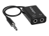 StarTech.com Black Slim Mini Jack Headphone Splitter Cable Adapter - Back