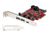 StarTech.com 5-Port USB PCIe Card, 10Gbps USB 3.1 Gen 2 PCIe Card w/ 1x USB-C & 2x USB-A, 1x 2 Port IDC (Internal 5Gbps USB Header Expansion), USB C PCIe Card, PCI Express USB Controller - Left-angle