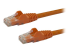 StarTech.com 100ft CAT6 Ethernet Cable, 10 Gigabit Snagless RJ45 650MHz 100W PoE Patch Cord, CAT 6 10GbE UTP Network Cable w/Strain Relief, Orange, Fluke Tested/Wiring is UL Certified/TIA - Right-angle