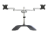 StarTech.com Dual Monitor Stand, Ergonomic Desktop Monitor Stand for up to 32" VESA Displays, Free-Standing Articulating Universal Computer Monitor Mount, Adjustable Height, Silver - Front