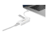 StarTech.com USB 3.0 to Gigabit Ethernet Adapter NIC w/ USB Port (White) - Left-angle