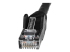 StarTech.com 100ft CAT6 Ethernet Cable, 10 Gigabit Snagless RJ45 650MHz 100W PoE Patch Cord, CAT 6 10GbE UTP Network Cable w/Strain Relief, Black, Fluke Tested/Wiring is UL Certified/TIA - Close up