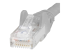 StarTech.com 100ft CAT6 Ethernet Cable, 10 Gigabit Snagless RJ45 650MHz 100W PoE Patch Cord, CAT 6 10GbE UTP Network Cable w/Strain Relief, Gray, Fluke Tested/Wiring is UL Certified/TIA - Close up