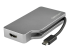 StarTech.com USB C Multiport Video Adapter with HDMI, VGA, Mini DisplayPort or DVI, USB Type C Monitor Adapter to HDMI 2.0 or mDP 1.2 (4K 60Hz), VGA or DVI (1080p), Space Gray Aluminum - Left-angle