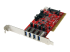 StarTech.com 4 Port PCI SuperSpeed USB 3.0 Adapter Card with SATA/SP4 Power - Left-angle