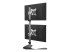 StarTech.com Vertical Dual Monitor Stand, Ergonomic Desktop Stacked Two Monitor Stand up to 27 inch VESA Mount Displays, Free Standing Universal Monitor Mount, Height Adjustable, Silver - Back