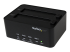 StarTech.com Dual Bay Hard Drive Duplicator and Eraser, Standalone HDDSSD ClonerCopier, USB 3.0 to SATA Docking Station, Hard Disk Duplicator and Sanitizer Dock - Right-angle