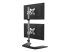 StarTech.com Vertical Dual Monitor Stand, Ergonomic Desktop Stacked Two Monitor Stand up to 27 inch VESA Mount Displays, Free Standing Universal Monitor Mount, Height Adjustable, Silver - Back