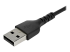 StarTech.com 1m USB A to USB C Charging Cable, Durable Fast Charge & Sync USB 2.0 to USB Type C Data Cord, Rugged TPE Jacket Aramid Fiber M/M 3A Black, Samsung S10, S20, iPad Pro, Pixel - Close up