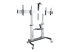 StarTech.com Dual TV Cart for 37-60in VESA TVs up to 110lb (50kg) each, Height Adjustable TV Mount, Mobile Display Cart w/ Webcam & Equipment Shelves, Lockable Casters, TV Cart on Wheels - Multi-angle