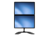 StarTech.com Vertical Dual Monitor Stand, Ergonomic Desktop Stacked Two Monitor Stand up to 27 inch VESA Mount Displays, Free Standing Universal Monitor Mount, Height Adjustable, Silver - Front