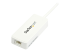 StarTech.com USB 3.0 to Gigabit Ethernet Adapter NIC w/ USB Port (White) - Left-angle