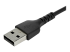 StarTech.com 2m USB A to USB C Charging Cable, Durable Fast Charge & Sync USB 2.0 to USB Type C Data Cord, Rugged TPE Jacket Aramid Fiber M/M 3A Black, Samsung S10, S20, iPad Pro, Pixel - Close up