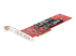 StarTech.com Dual M.2 PCIe SSD Adapter Card, x8 / x16 Dual NVMe or AHCI M.2 SSD to PCI Express 4.0, Up to 7.8GBps/Drive, For 2242/2260/2280/22110mm PCIe M-Key M2 SSDs, Bifurcation Required - Left-angle