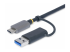 StarTech.com USB 3.0 Multi-Media Memory Card Reader, SD/microSD/CompactFlash Card Reader, Portable USB 5Gbps Card Adapter, External USB-C Card Reader with Attached USB-A Adapter - Close up