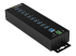 StarTech.com 10 Port USB Hub with Power Adapter, Surge Protection, Metal Industrial USB 3.0 Data Transfer Hub, Din Rail, Wall or Desk Mountable, High Speed USB 3.1/ USB 3.2 Gen 1 5Gbps Hub - Back