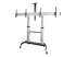 StarTech.com Dual TV Cart for 37-60in VESA TVs up to 110lb (50kg) each, Height Adjustable TV Mount, Mobile Display Cart w/ Webcam & Equipment Shelves, Lockable Casters, TV Cart on Wheels - Right-angle