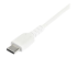 StarTech.com 1m USB A to USB C Charging Cable, Durable Fast Charge & Sync USB 2.0 to USB Type C Data Cord, Rugged TPE Jacket Aramid Fiber M/M 3A White, Samsung S10, S20, iPad Pro, Pixel - Close up