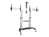 StarTech.com Dual TV Cart for 37-60in VESA TVs up to 110lb (50kg) each, Height Adjustable TV Mount, Mobile Display Cart w/ Webcam & Equipment Shelves, Lockable Casters, TV Cart on Wheels - Left-angle