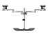 StarTech.com Dual Monitor Stand, Ergonomic Desktop Monitor Stand for up to 32" VESA Displays, Free-Standing Articulating Universal Computer Monitor Mount, Adjustable Height, Silver - Back