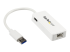StarTech.com USB 3.0 to Gigabit Ethernet Adapter NIC w/ USB Port (White) - Right-angle